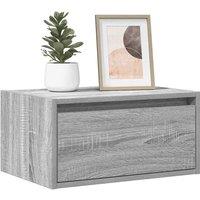Wall-mounted Bedside Cabinets with LED Lights 2 pcs Grey Sonoma