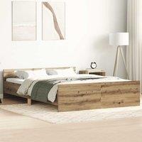 Berkfield Home Bed Frame without Mattress Artisan Oak 150x200cm Engineered Wood in Brown | Size: 150x200 cm