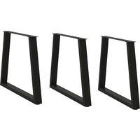 Dining Table Legs V-Shape 3 pcs Black 70x(72-73.3) cm Steel