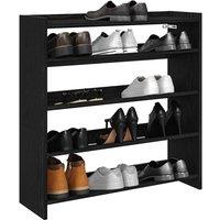 Berkfield Home Shoe Rack Black 80x25x81 cm Engineered Wood | Size: 80 x 25 x 81 cm
