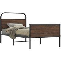 Berkfield Home Bed Frame without Mattress 100x200 cm Brown Oak Engineered Wood