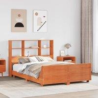Bed Frame without Mattress Wax Brown 150x200 cm King Size Solid Wood Pine