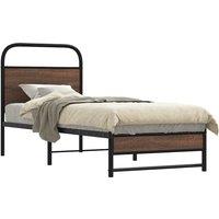 Berkfield Home Bed Frame without Mattress 75x190 cm Brown Oak Engineered Wood