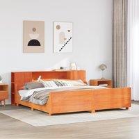 Berkfield Home Bed Frame without Mattress Wax Brown 180x200 cm Super King Solid Wood Pine