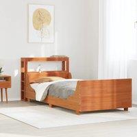 Berkfield Home Bed Frame without Mattress Wax Brown 100x200 cm Solid Wood Pine
