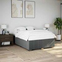 Berkfield Home Bed Frame without Mattress Dark Grey Double Fabric