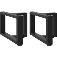 Berkfield Home Coffee Table Legs T-Shaped 2 pcs Black 50x25x(30-31) cm Steel