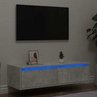 Berkfield Home TV Cabinet with LED Lights Concrete Grey 100X35.5x25 cm