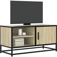Berkfield Home TV Cabinet Sonoma Oak 80x34.5x40 cm Engineered Wood & Metal in Brown