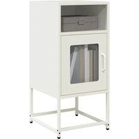 Berkfield Home Bedside Cabinet White 36x39x78 cm Cold-rolled Steel | Size: 36 x 39 x 78 cm