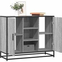Berkfield Home Sideboard Grey Sonoma 92x35x76 cm Engineered Wood | Size: 92 x 35 x 76 cm
