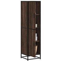 Berkfield Home Highboard Brown Oak 35.5x35x139 cm Engineered Wood & Metal