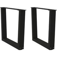 Dining Table Legs V-Shape 2 pcs Black 60x(42-43.3) cm Steel