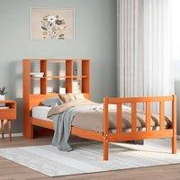 Bookcase Bed without Mattress Wax Brown 90x190 cm Single Solid Wood Pine