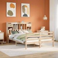 Bookcase Bed without Mattress 160x200 cm Solid Wood Pine