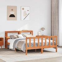 Berkfield Home Bed Frame with Headboard without Mattress Wax Brown 150x200 cm King Size