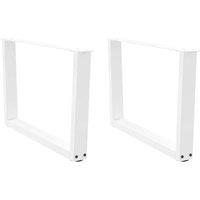 Berkfield Home Dining Table Legs V-Shape 2 pcs White 70x(42-43.3) cm Steel