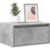 Berkfield Home Wall-mounted Bedside Cabinets with LED Lights 2 pcs Concrete Grey