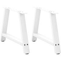 Berkfield Home Coffee Table Legs A-Shaped 2 pcs White 70x(42-43) cm Steel in White