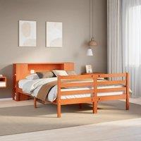 Berkfield Home Bookcase Bed without Mattress Wax Brown 140x190 cm Solid Wood Pine