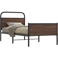 Bed Frame without Mattress 90x190 cm Brown Oak Engineered Wood