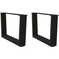Berkfield Home Dining Table Legs V-Shape 2 pcs Black 60x(30-31.3) cm Steel