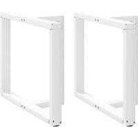 Berkfield Home Dining Table Legs T-Shaped 2 pcs White 90x35x(72-73) cm Steel