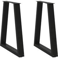 Berkfield Home Coffee Table Legs V-Shape 2 pcs Black 60x(72-73) cm Steel