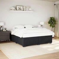 Berkfield Home Bed Frame without Mattress Black Super King Velvet in Black | Size: Super King