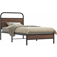 Berkfield Home Bed Frame without Mattress 100x190 cm Brown Oak Engineered Wood