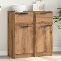 Berkfield Home Sideboards 2 pcs Artisan Oak 30x30x70 cm Engineered Wood in Brown | Size: 30 x 30 x 70 cm