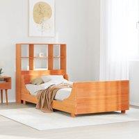 Bookcase Bed without Mattress Wax Brown 90x190 cm Single Solid Wood