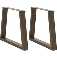 Dining Table Legs V-Shape 2 pcs Natural Steel 70x(42-43.3) cm Steel