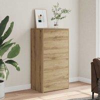Berkfield Home Sideboard with 6 Drawers Artisan Oak 50x34x96 cm Engineered Wood in Brown | Size: 50 x 34 x 96 cm