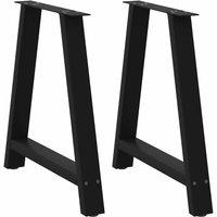 Berkfield Home Coffee Table Legs A-Shaped 2 pcs Black 70x(72-73) cm Steel in Black