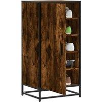 Berkfield Home Shoe Rack Smoked Oak 48x38x97.5 cm Engineered Wood in Brown