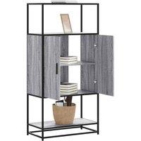 Berkfield Home Highboard Grey Sonoma 68x35x139 cm Engineered Wood & Metal | Size: 68 x 35 x 139 cm