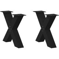 Coffee Table Legs X-Shaped 2 pcs Black 60x(42-43) cm Steel