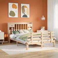 Bookcase Bed without Mattress 150x200 cm King Solid Wood Pine