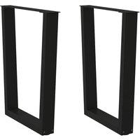 Berkfield Home Dining Table Legs V-Shape 2 pcs Black 60x(72-73.3) cm Steel