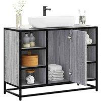 Berkfield Home Bathroom Sink Cabinet Grey Sonoma 80x33x60 cm Engineered Wood | Size: 80 x 33 x 60 cm