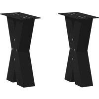 Berkfield Home Coffee Table Legs X-Shaped 2 pcs Black 28x(42-43) cm Steel