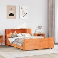 Berkfield Home Bed Frame without Mattress Wax Brown 150x200 cm King Size Solid Wood Pine