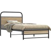Bed Frame Without Mattress 90x190 cm Smoked Oak Engineered Wood