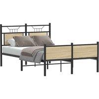 Bed Frame without Mattress Sonoma Oak 120x190 cm Small Double Engineered Wood