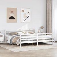 Berkfield Home Bed Frame with Headboard without Mattress White 200x200 cm