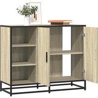 Berkfield Home Sideboard Sonoma Oak 92x35x76 cm Engineered Wood in Brown | Size: 92 x 35 x 76 cm
