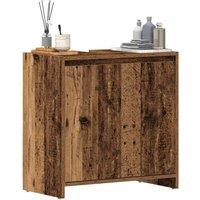 Berkfield Home Bathroom Sink Cabinet Old Wood 60x33x60 cm Engineered Wood in Brown | Size: 60 x 33 x 60 cm