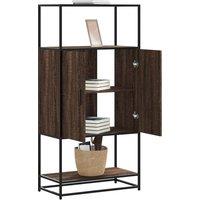 Berkfield Home Highboard Brown Oak 68x35x139 cm Engineered Wood & Metal | Size: 68 x 35 x 139 cm