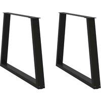 Berkfield Home Dining Table Legs V-Shape 2 pcs Black 100x(72-73.3) cm Steel